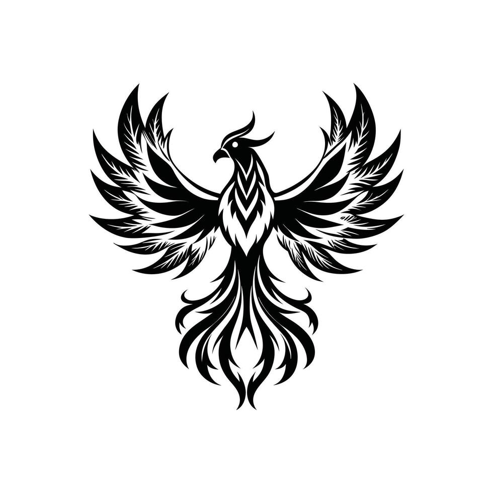 Ascending Phoenix Bird Mythology in Art vector