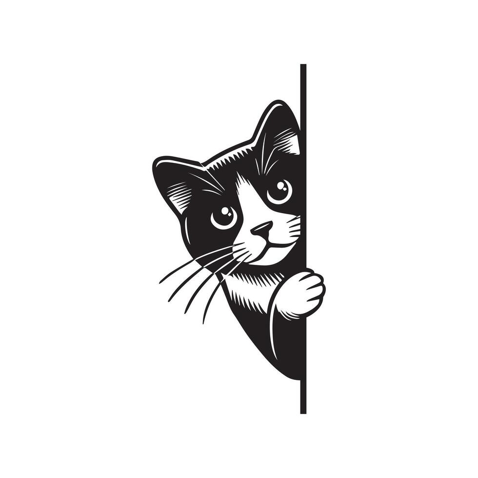 Peeking Pawprints Artwork Design vector