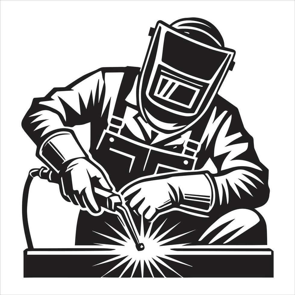 Artistic Steel Metal Welder Welding Design vector