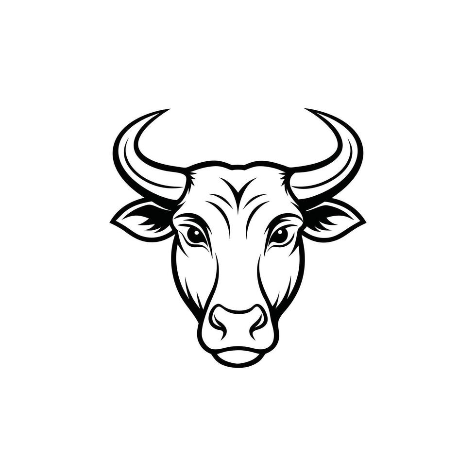 Modern Bull Head Drawing with Abstract Flair vector