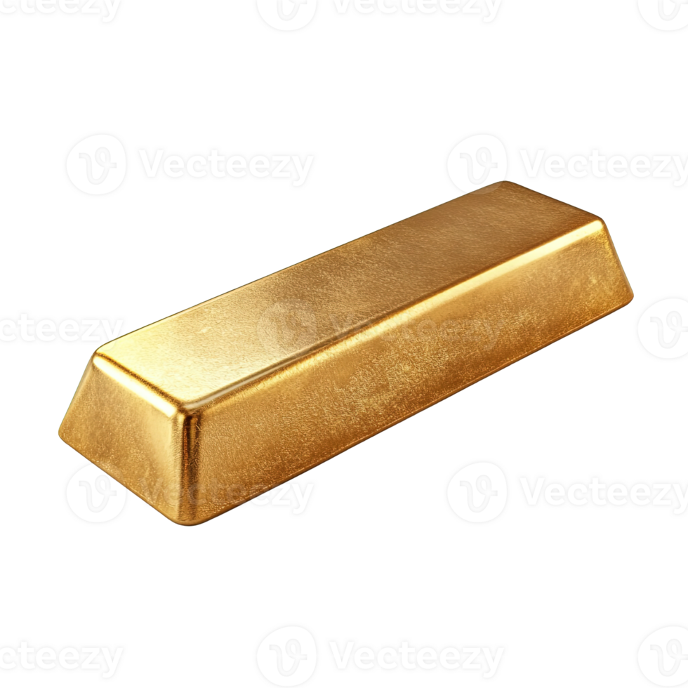 Sophisticated Gold Bar with Rounded Edges Isolated on Transparent Background png