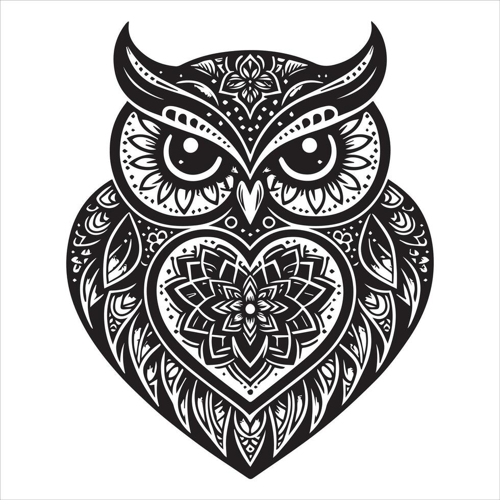 Owl Mandala Design for Nature Enthusiasts vector