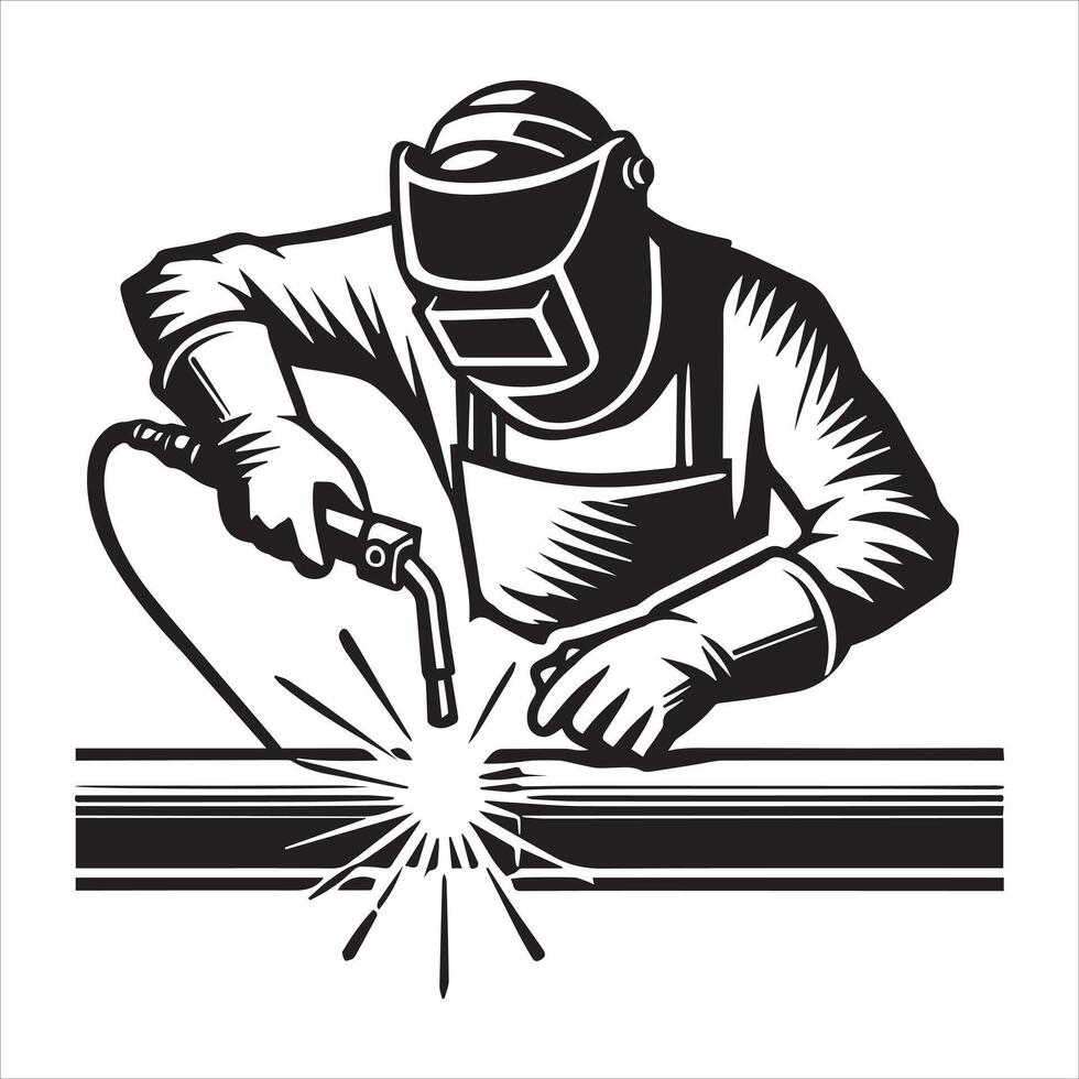 Steel Metal Welder Welding Illustration Art vector