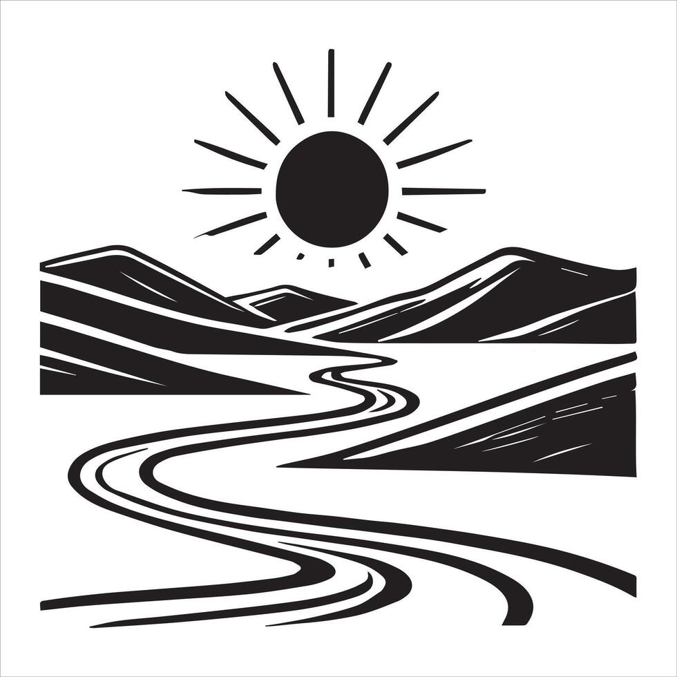 Daybreak Over a Reflective Ocean Surface vector