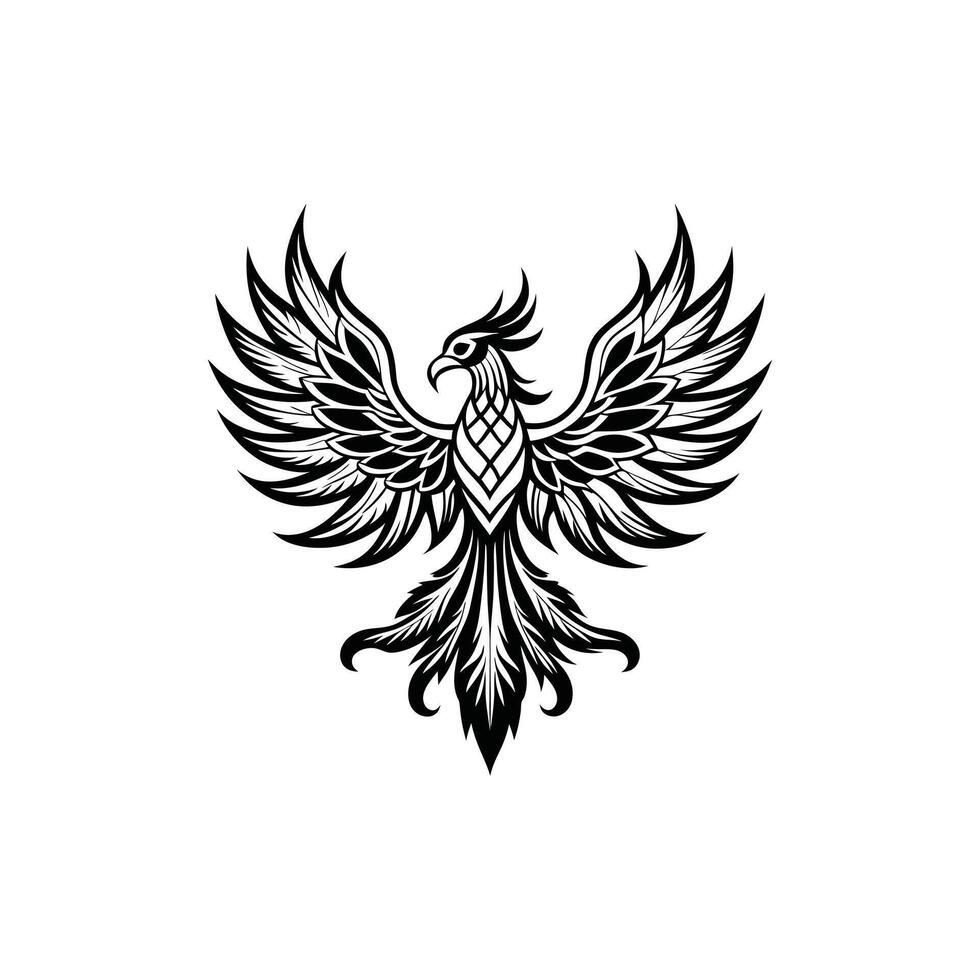 Captivating Phoenix Bird Mythology Illustration Design vector