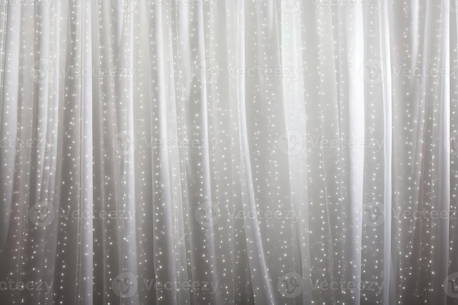 luxury white shimmering curtain on stage of theater or cinema with drapes, stylish empty scene backdrop photo