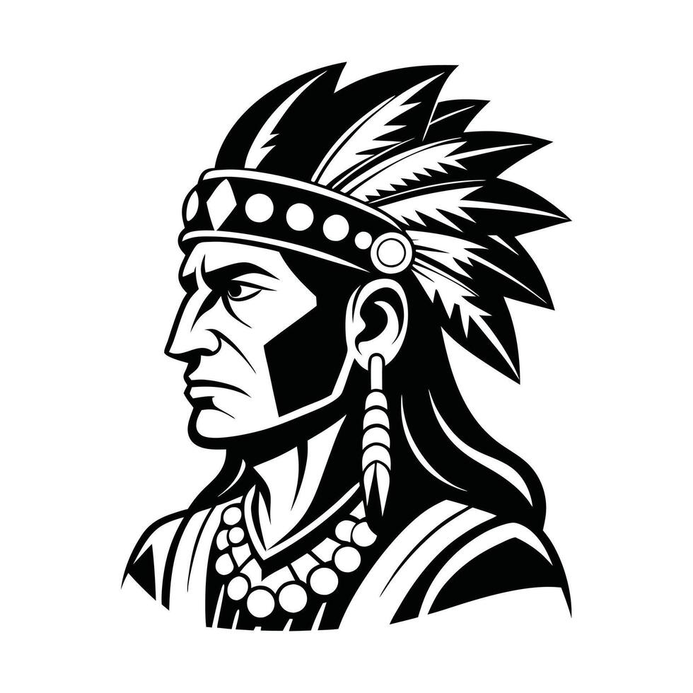 Tribal Taino Warrior Face with Mystical Vibes vector