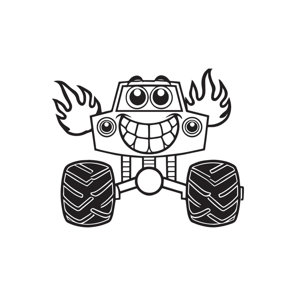 Retro Monster Truck Clipart for Creative Designer vector