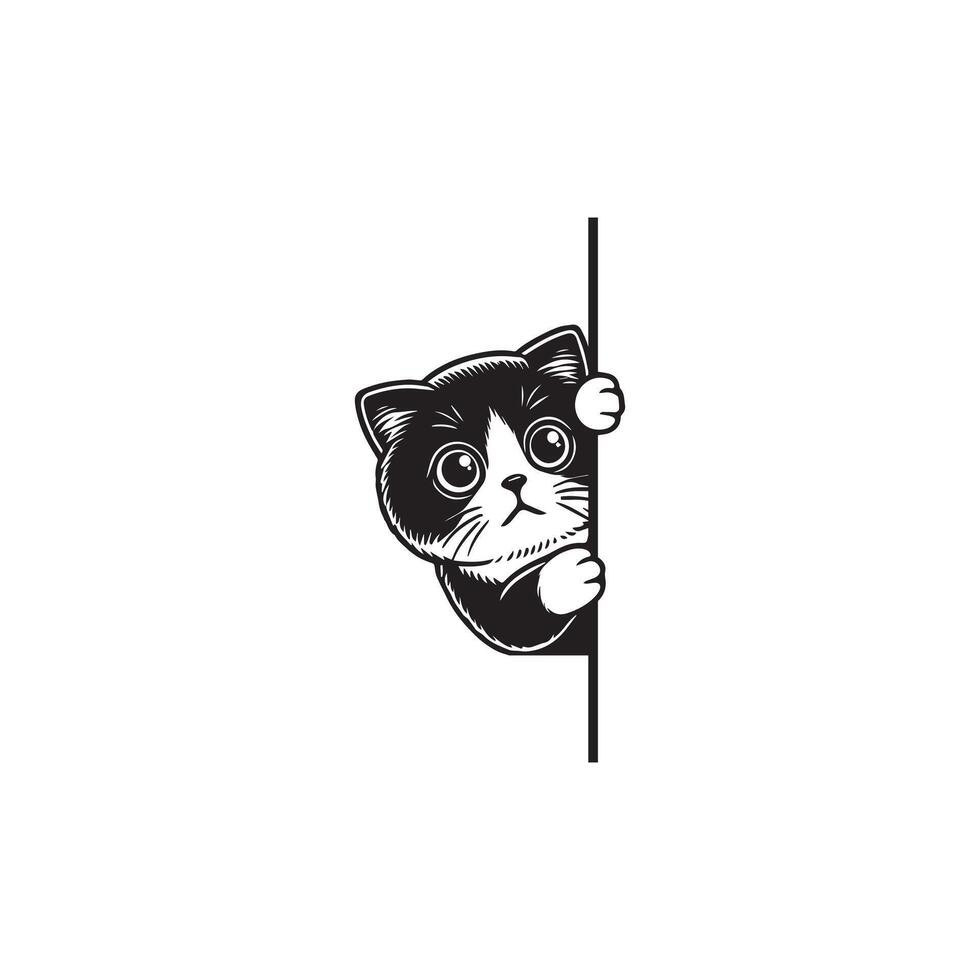 Peek-a-Boo Kitty Art Design vector
