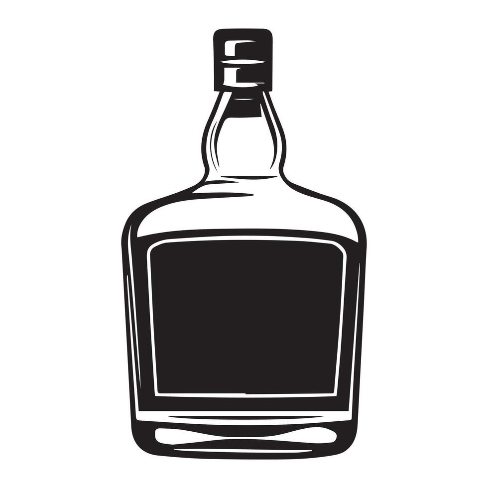 Whiskey Bottle with a Modern Whisky Illustration Artwork vector