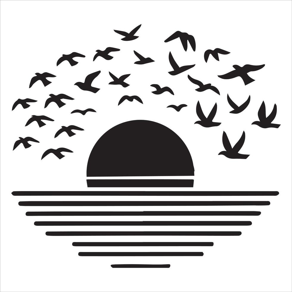 The Ocean's Quiet Morning Awakening vector