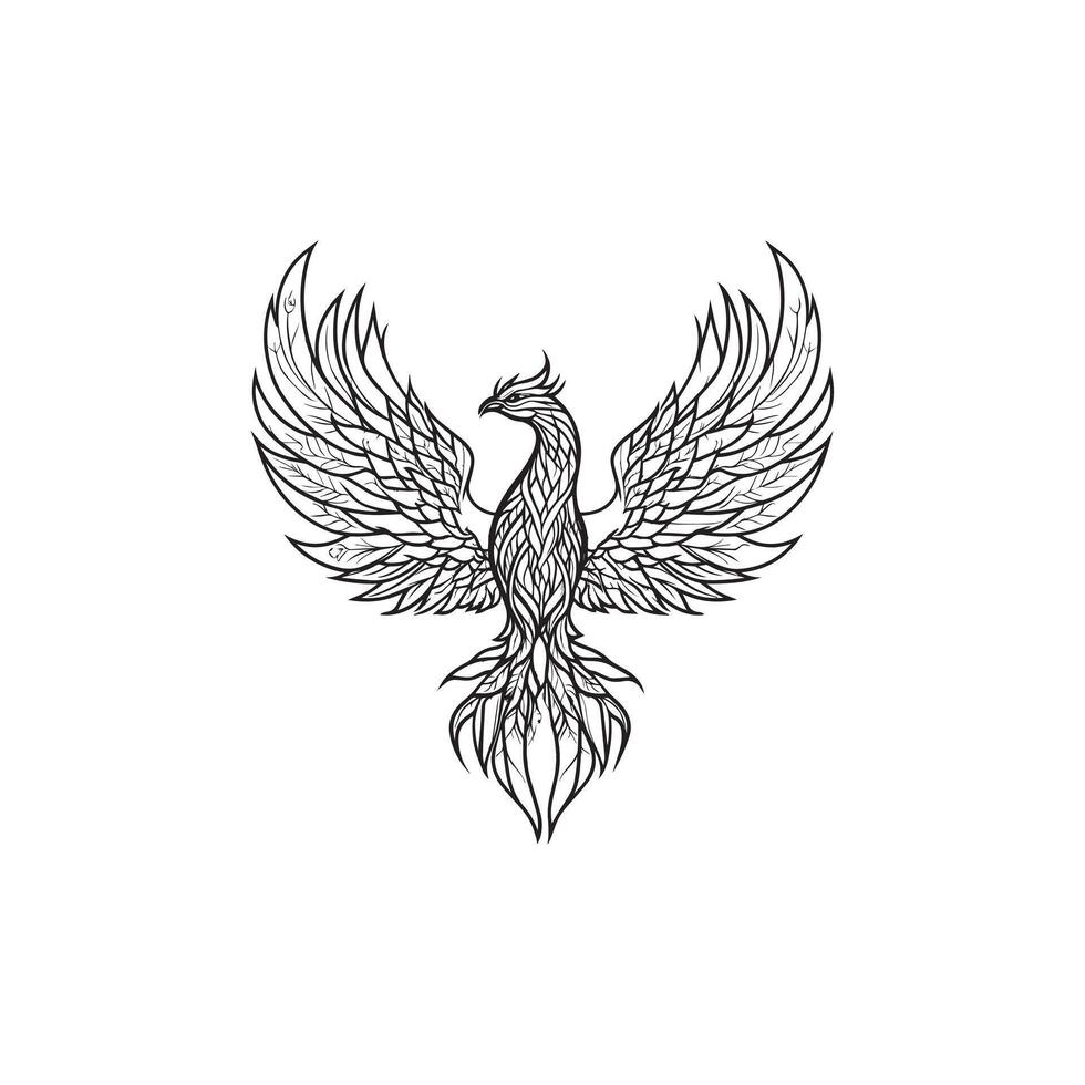 The Legendary Phoenix Bird Reimagined in Art vector