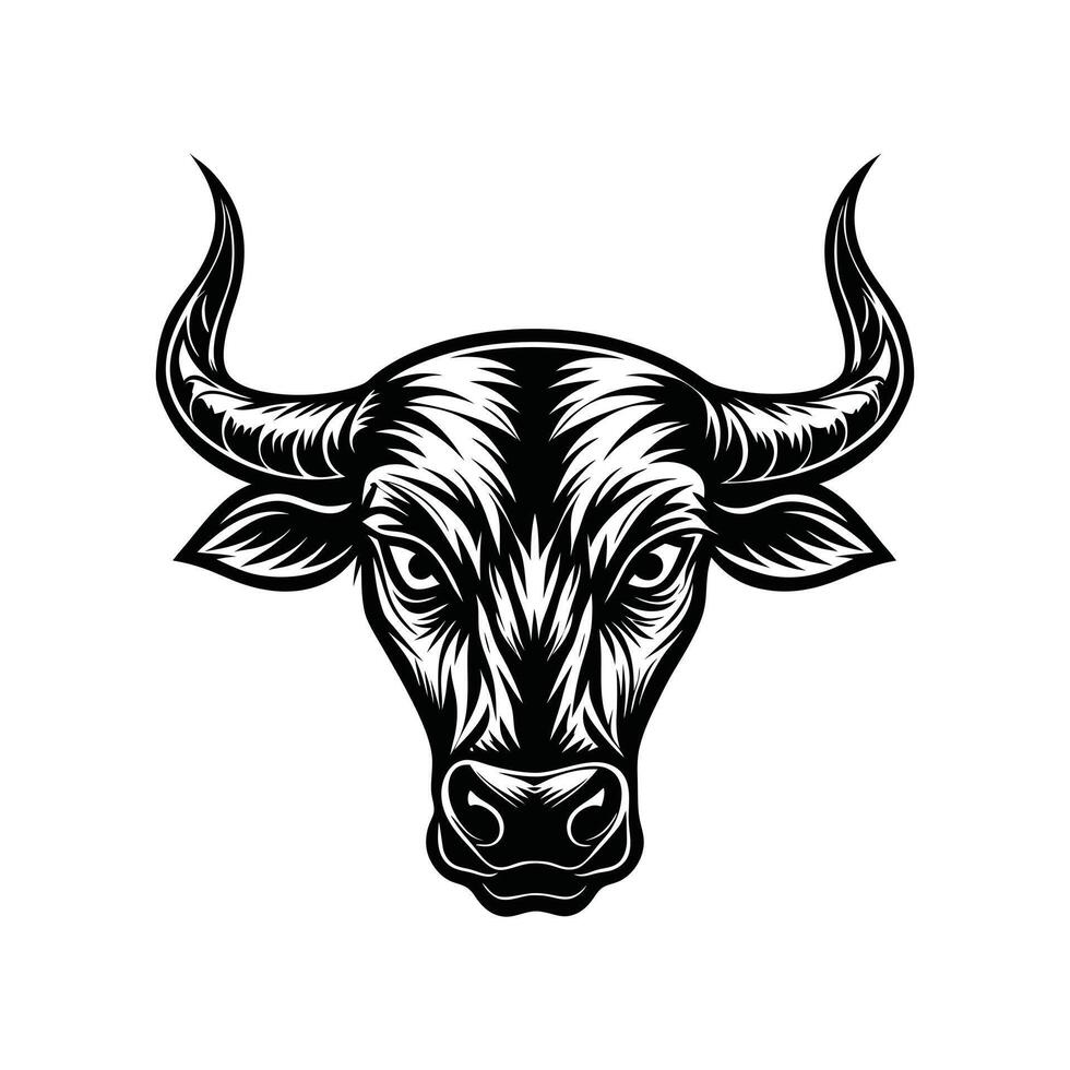 Powerful Bull Head Artwork for Logos and Prints vector