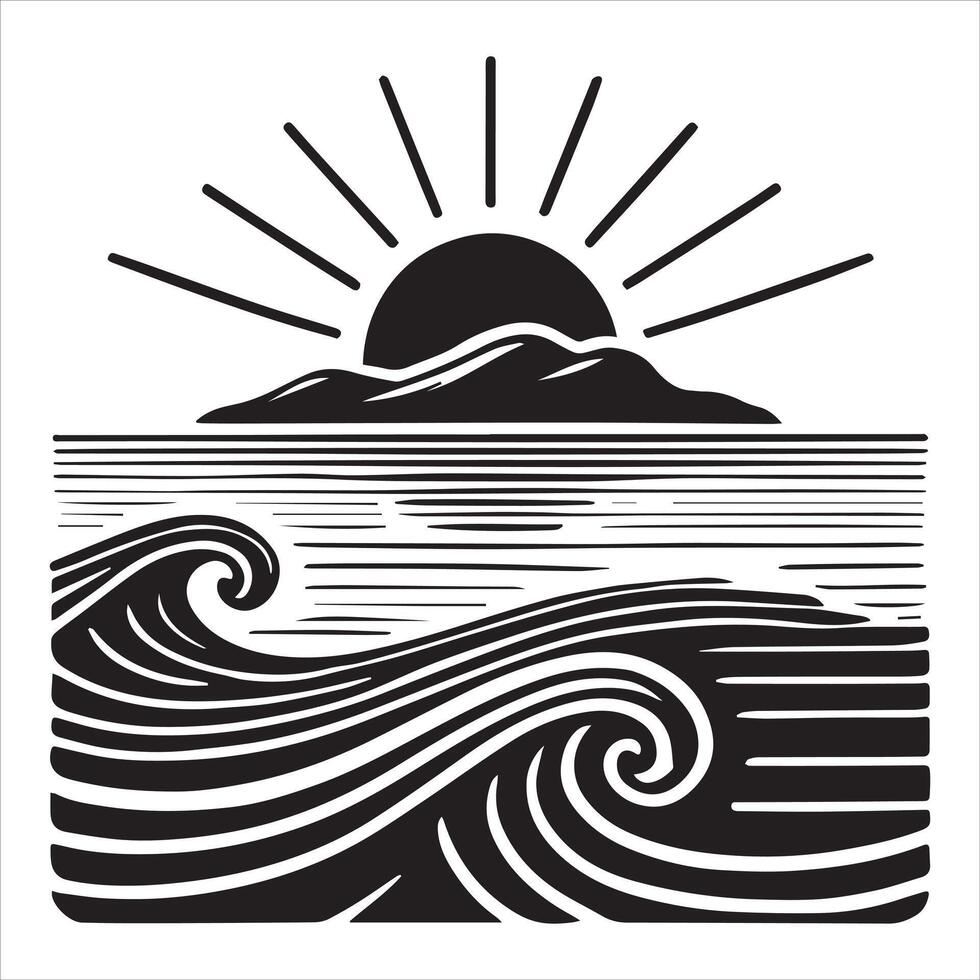 The Calm Before the Ocean Sunrise vector