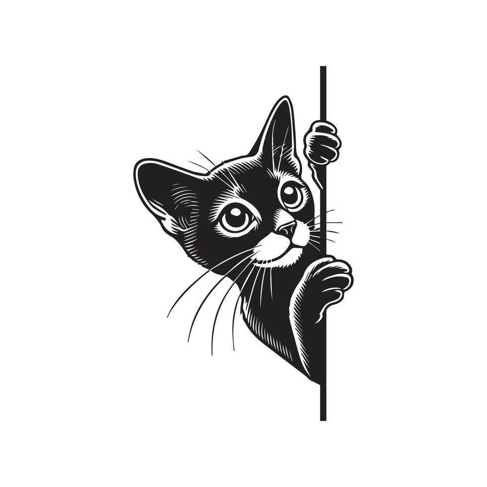 Soft Gaze Kitty Design Creation vector