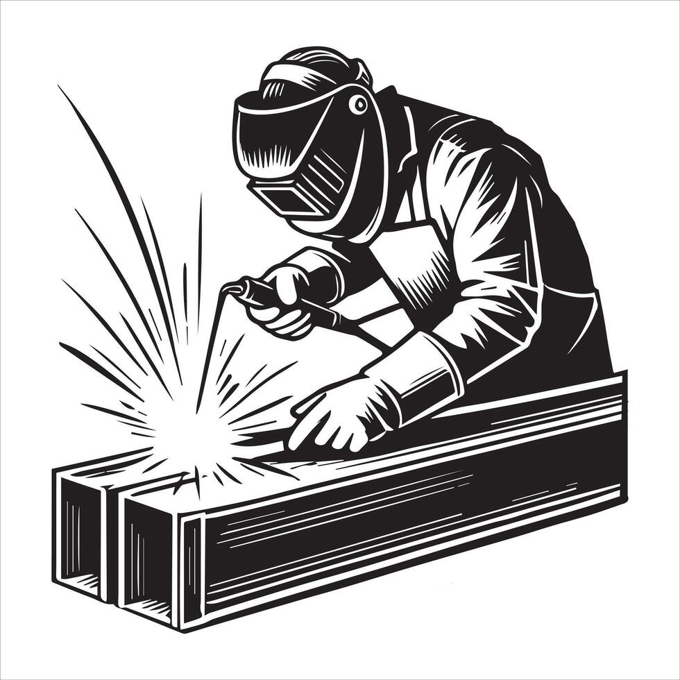 Steel Metal Welding Welder Art Illustration vector