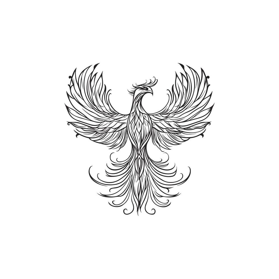 Phoenix of Eternity Mythological Illustration Design vector