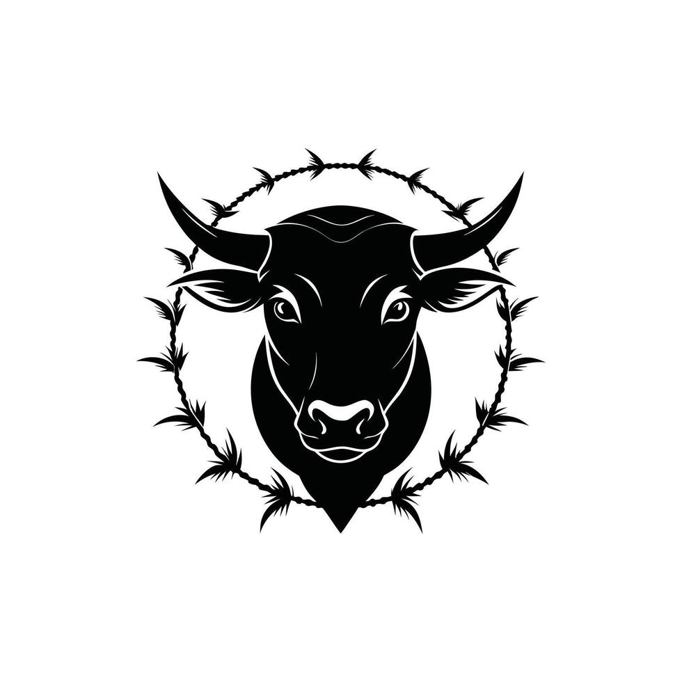 Abstract Bull Head Drawing for Artistic Concept vector