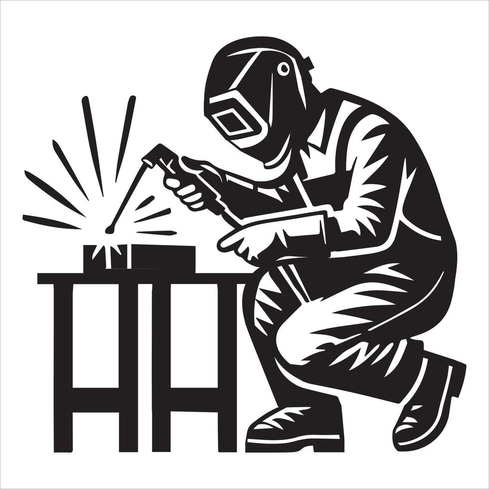 Steel Metal Welding Welder Art Design vector