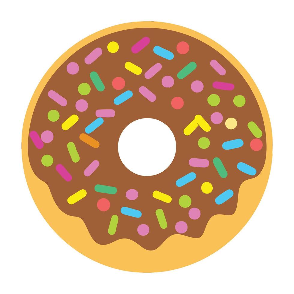 Vibrant Doughnut with Sprinkles Art Design vector