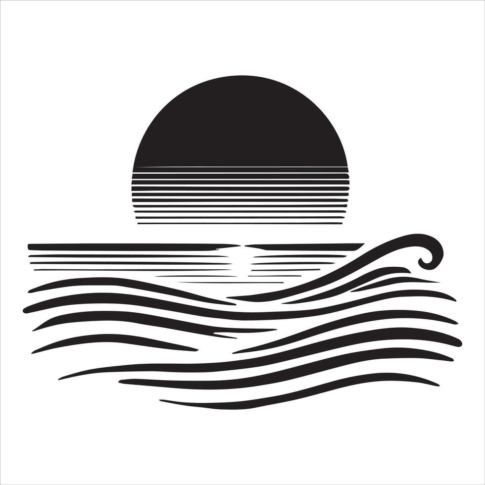 New Day Rises Over the Ocean Horizon vector