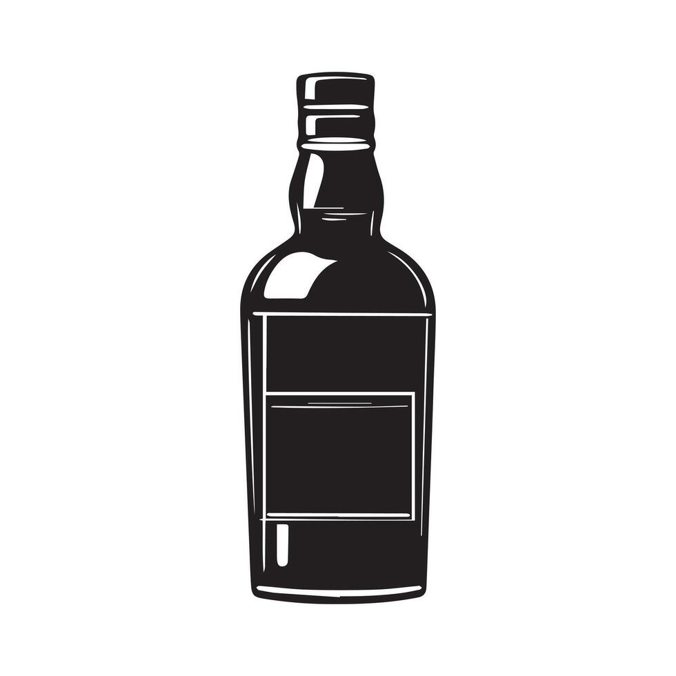 Whisky Bottle Design with Stunning Whiskey Illustration Art vector