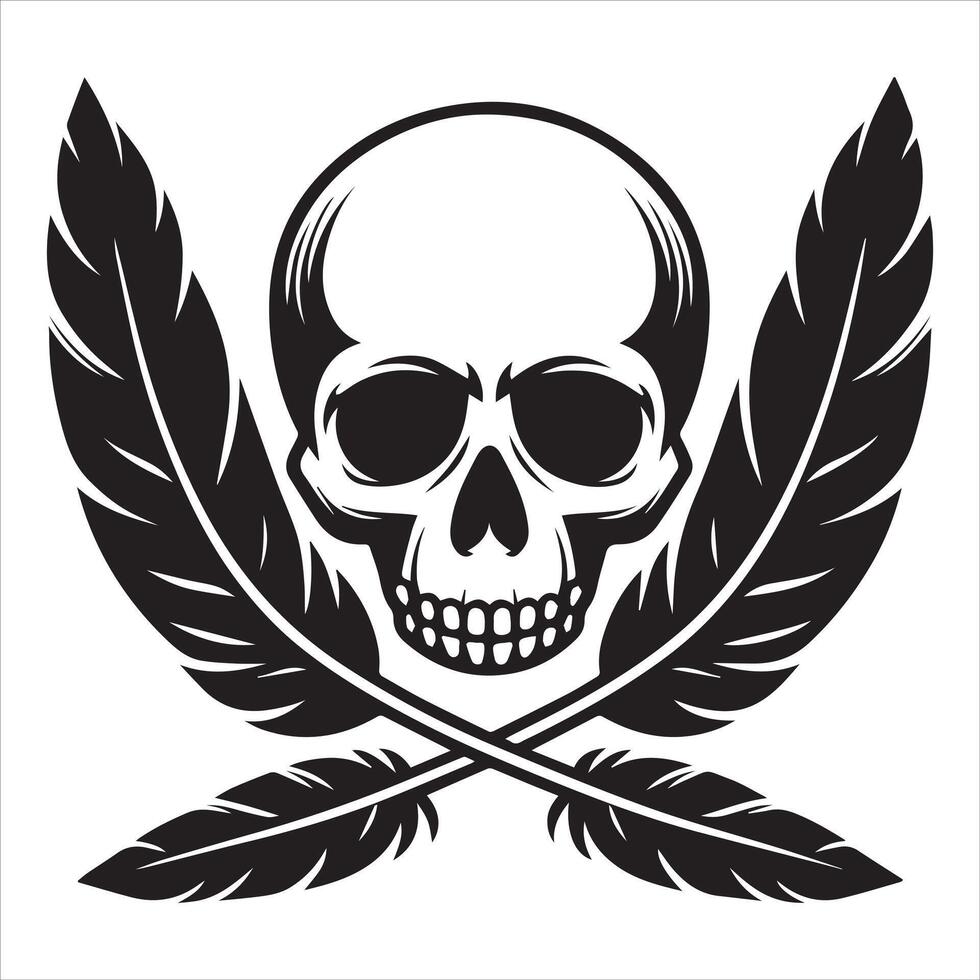 Unique Native Headdress Skull Illustration for Creativity vector