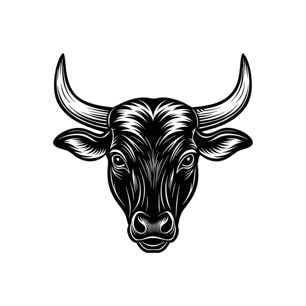 Minimalist Bull Head Drawing for Modern Appeal vector