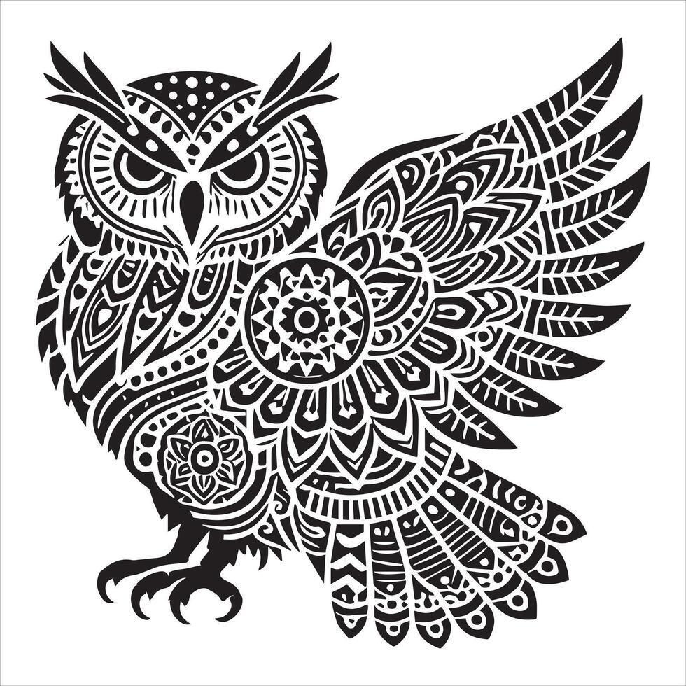 Beautifully Crafted Owl Mandala Design vector