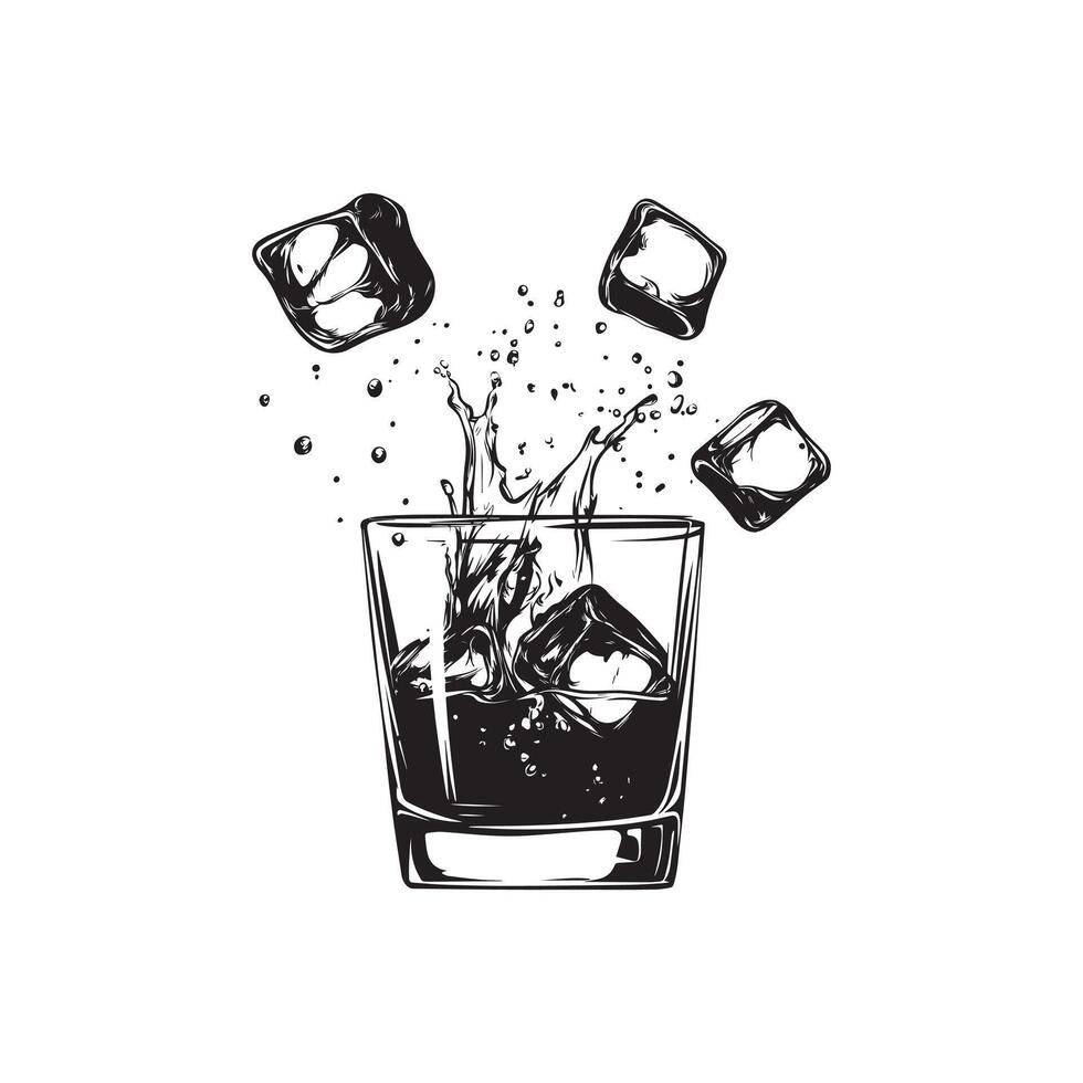 Whiskey Glass Design with Bold Whiskey Splash vector