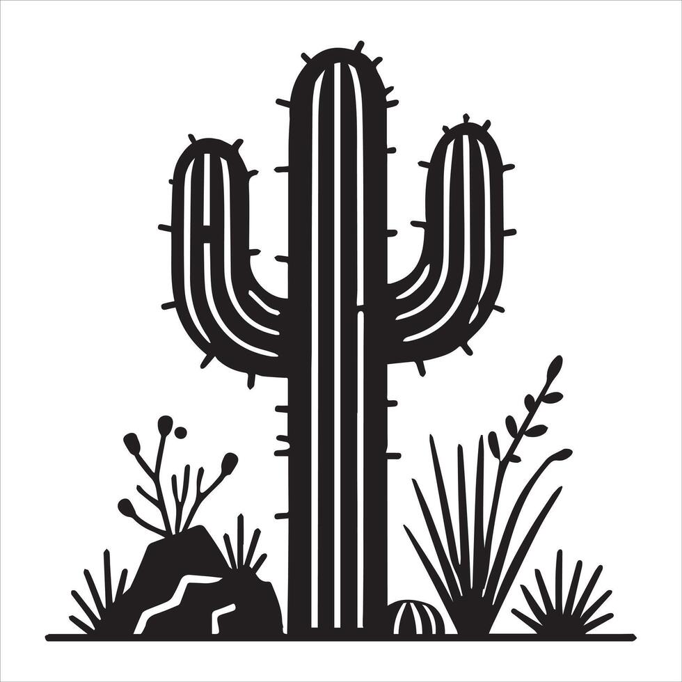 Charming Cactus Illustration for Desert Art vector