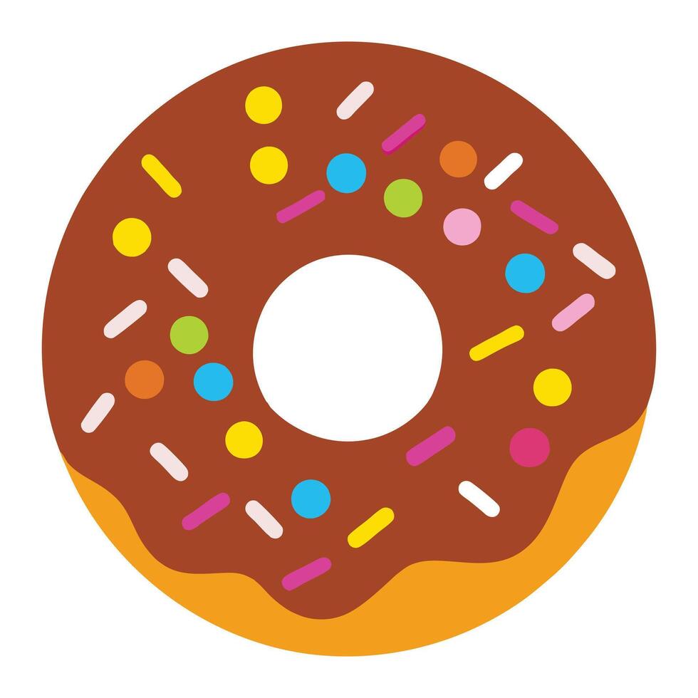 Sweet Doughnut with Sprinkles Digital Design vector