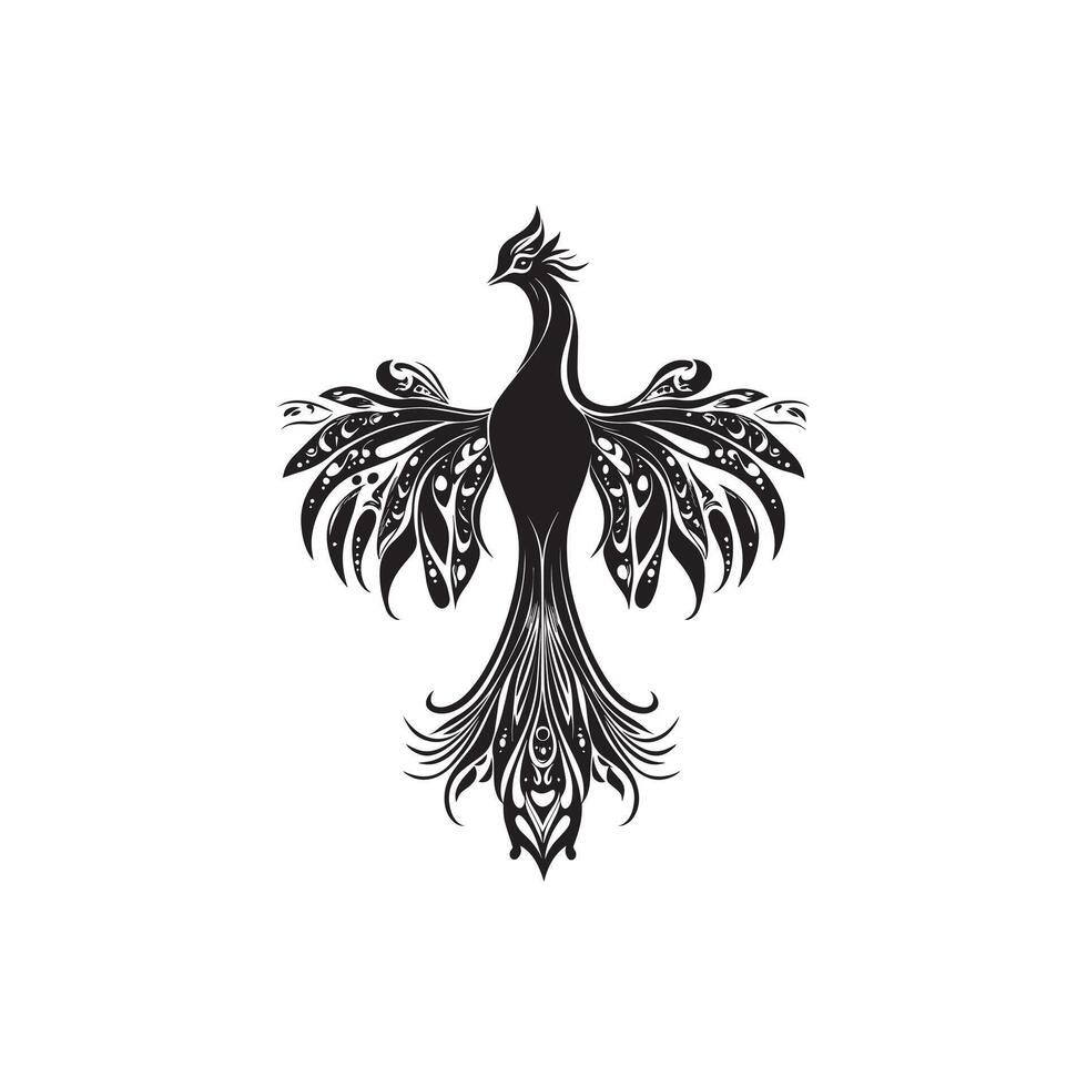 Mythological Phoenix Bird in Artistic Illustration vector