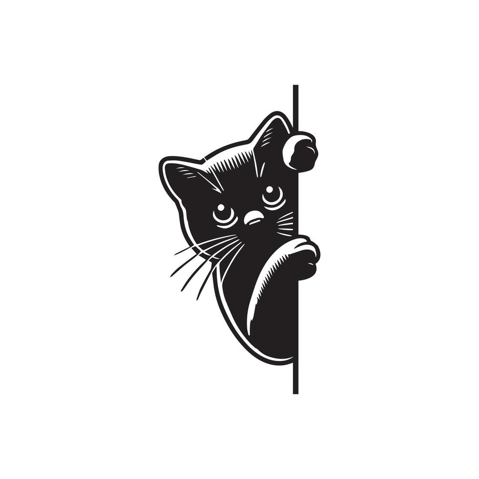 Hidden Whiskers Illustration Style vector