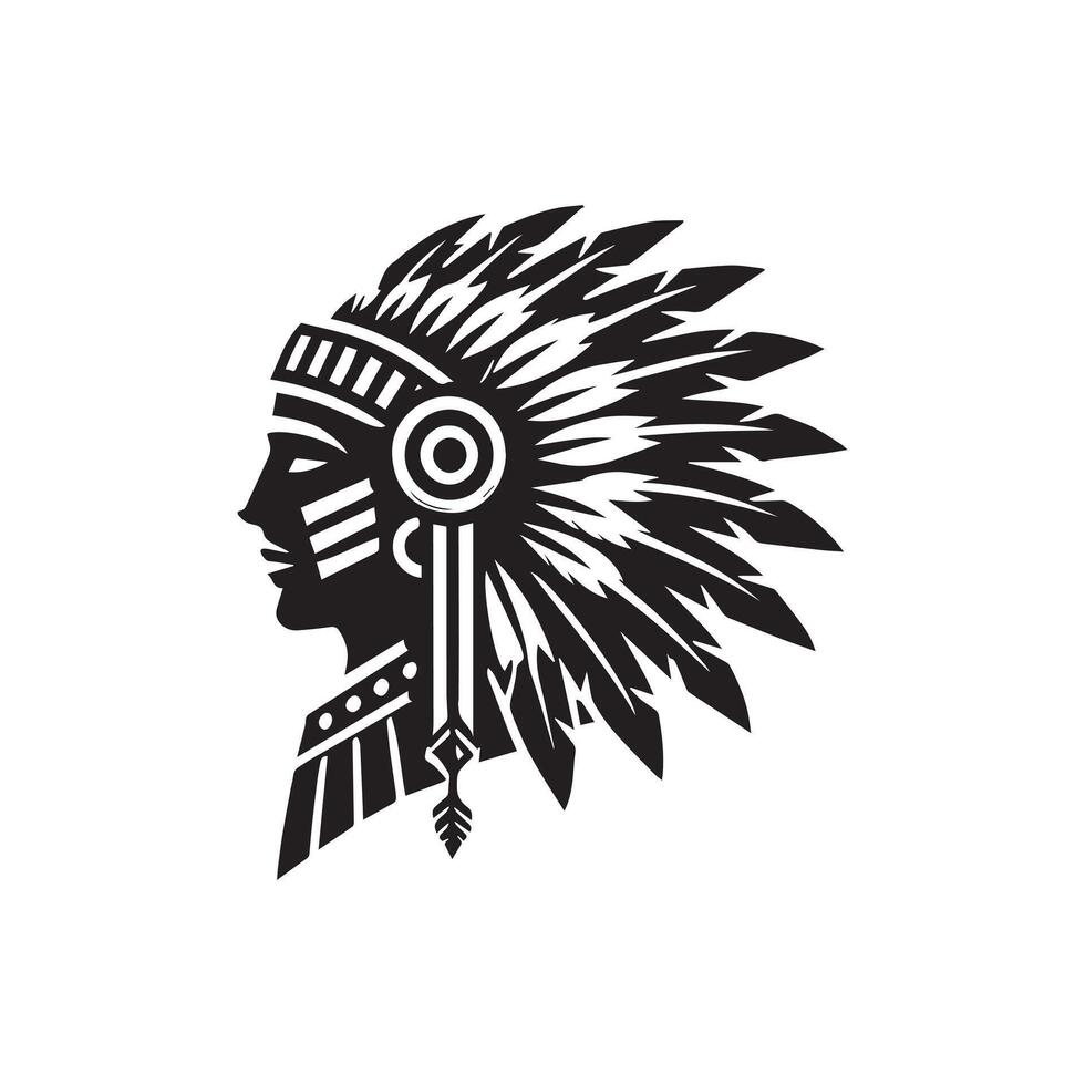 Native Taino Warrior Face Ethnic Artwork vector