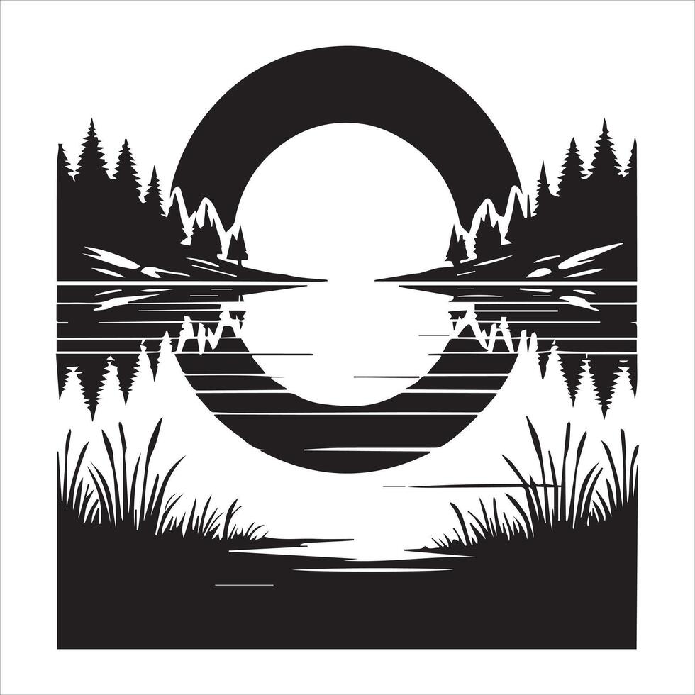 Calm Ocean Waters and a Golden Sunrise vector