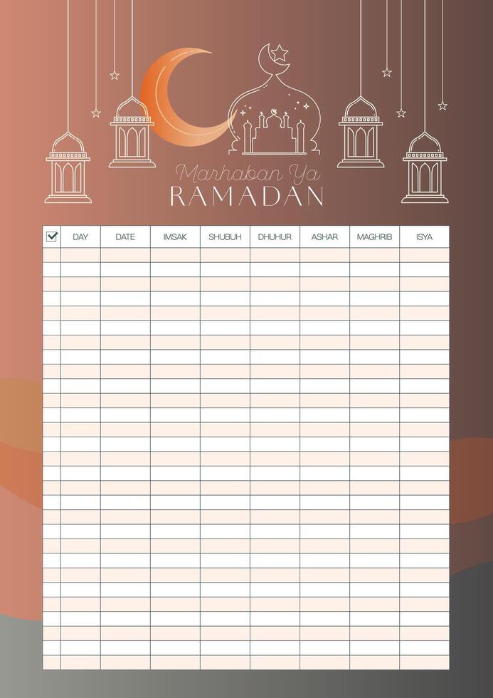 Ramadan Imsakiyah Schedule Template, Fasting Moon, Eid Mubarak Banner, Imsak Times, Prayer Times for Ramadan in Cairo, Istanbul, Turkey, Arab. Design for Ramadan Kareem. vector