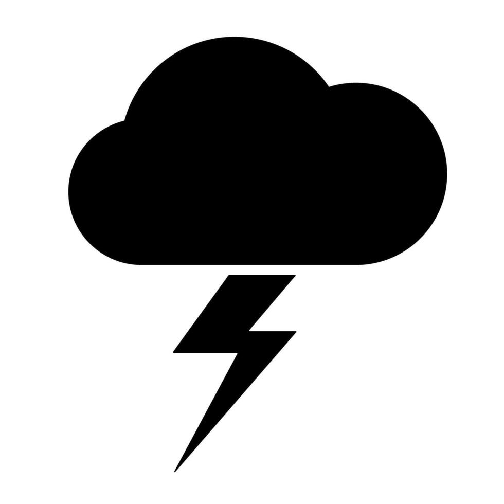 Cloud lightning weather storm icon symbol vector