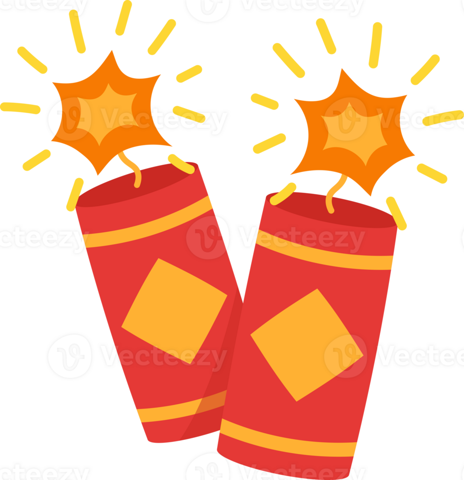 Cute firecrackers illustration for happy new year. png