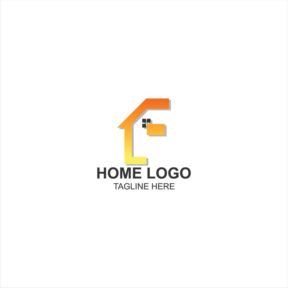 letter f logo icon for home or building identity with creative illustration vector
