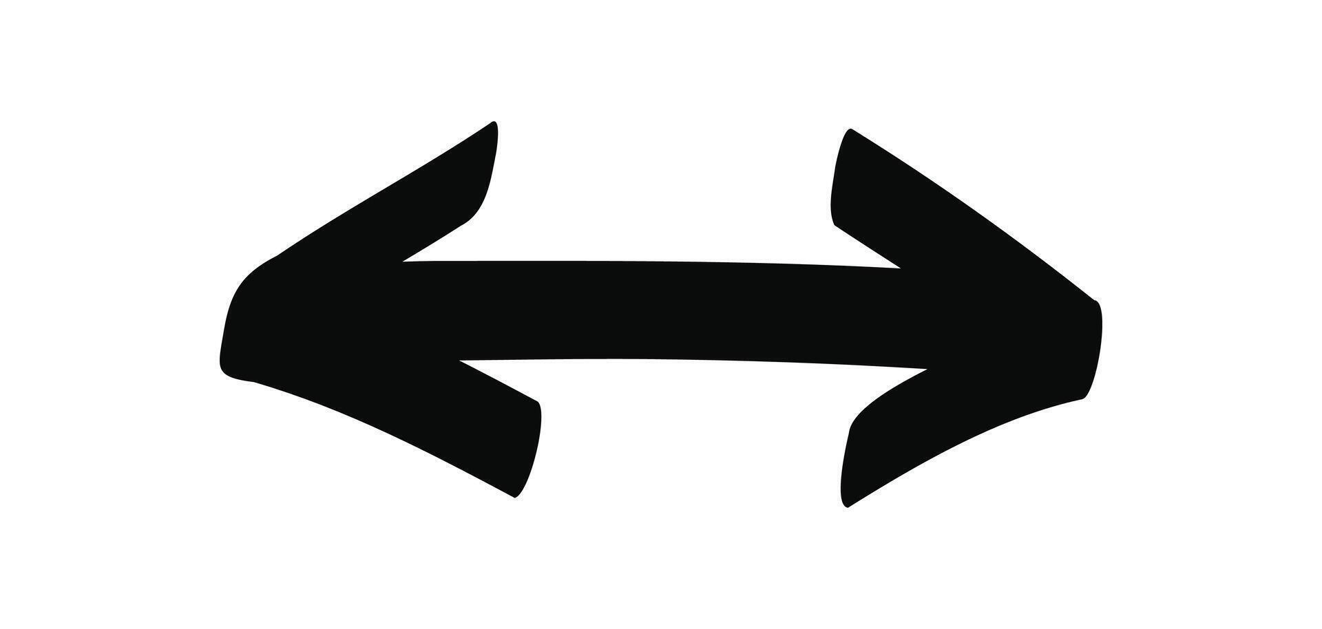 Hand drawn doodle double arrow isolated on a white vector