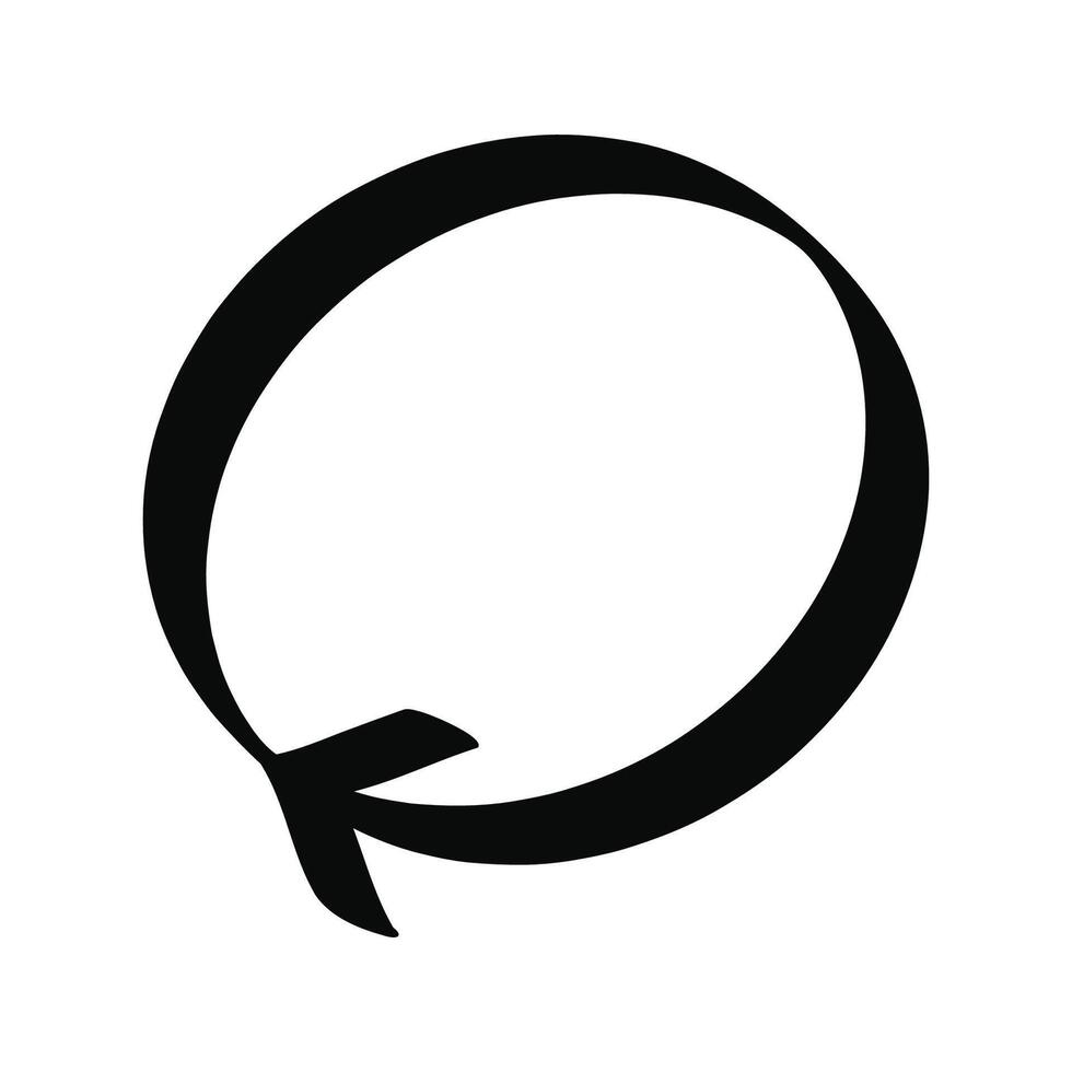 Hand drawn doodle circle arrow isolated on a white vector