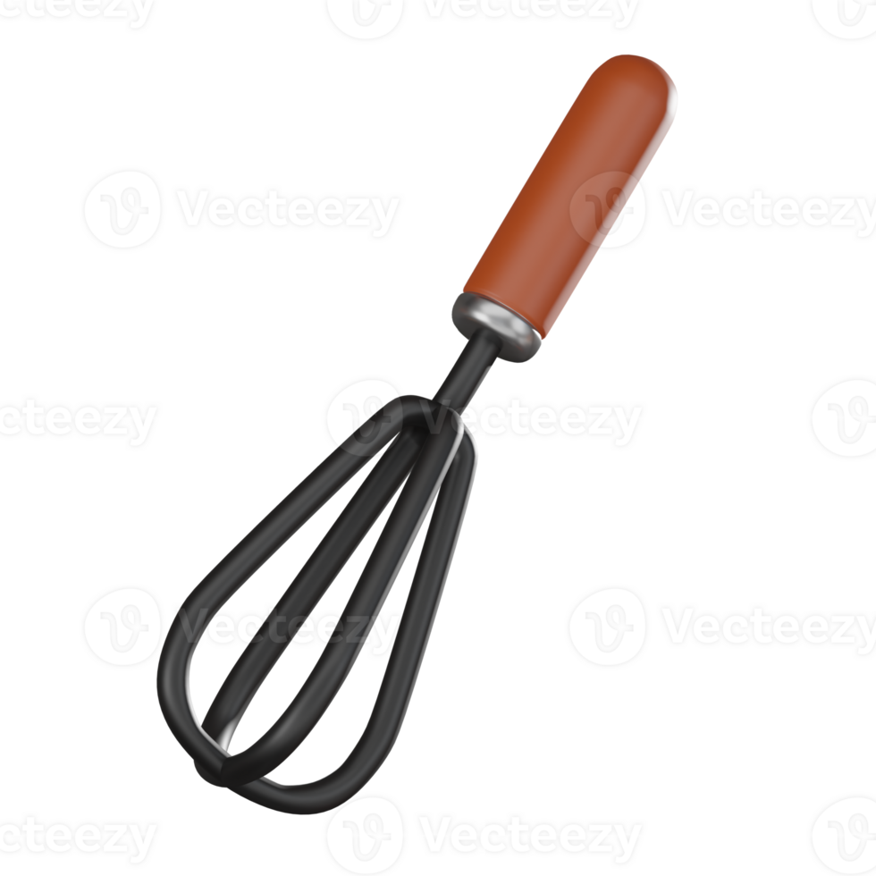 3D render, Steel Whisk with Modern Design for Culinary Projects, Icon Illustration png