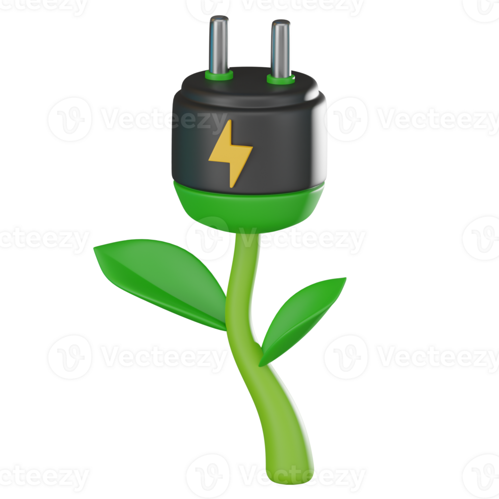3D render, Electric Plugin, Icon Illustration png