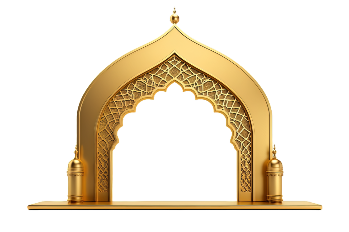 Ramadan Kareem concept with gold frame png