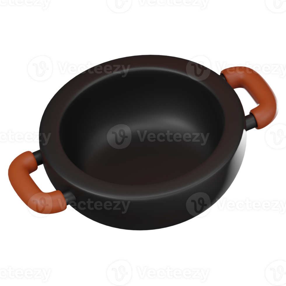 3D render, Cooking Pan Render for Kitchenware and Culinary Design Projects, Icon Illustration png