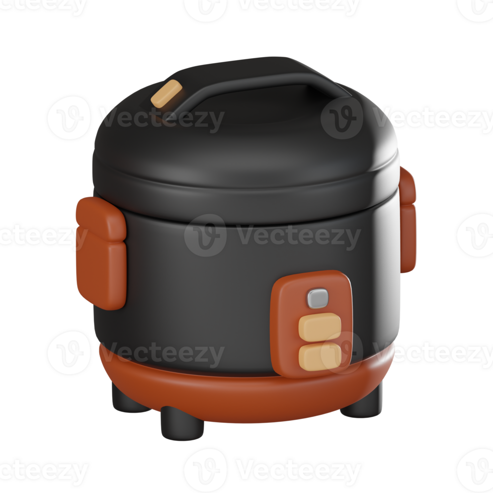 3D render, Modern Rice Cooker for Home Cooking and Kitchen Essentials, Icon Illustration png