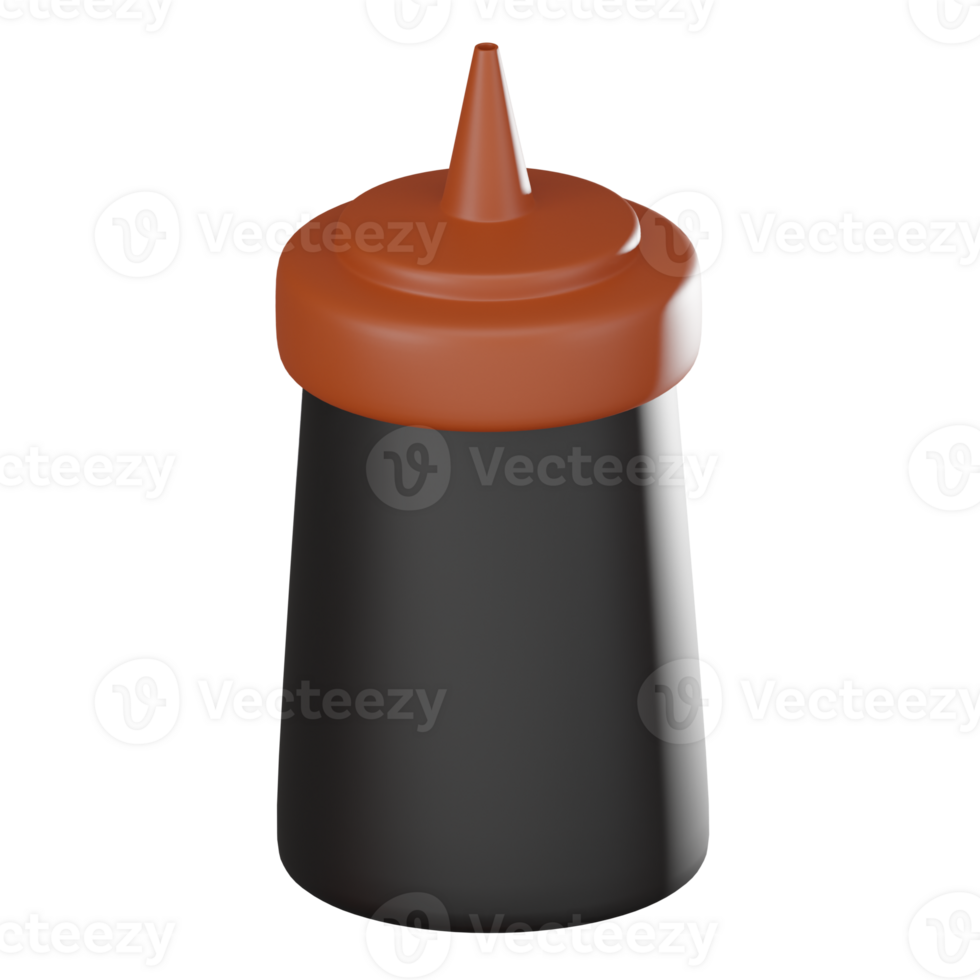 3D render, Gourmet Delight Ketchup Bottle for Culinary Use, Icon Illustration png