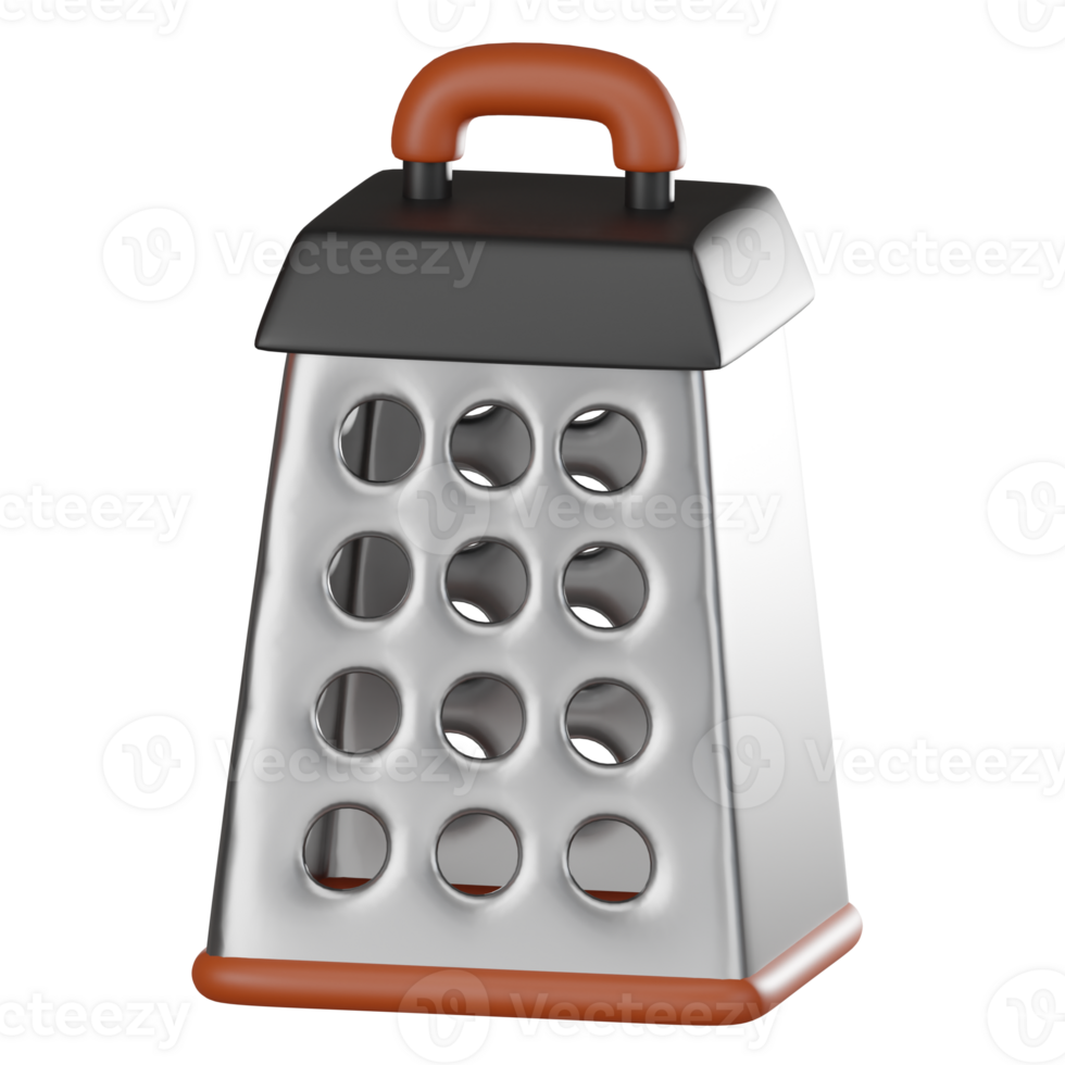 3D render, Realistic Cheese Grater for Kitchen Tools and Food Prep, Icon Illustration png