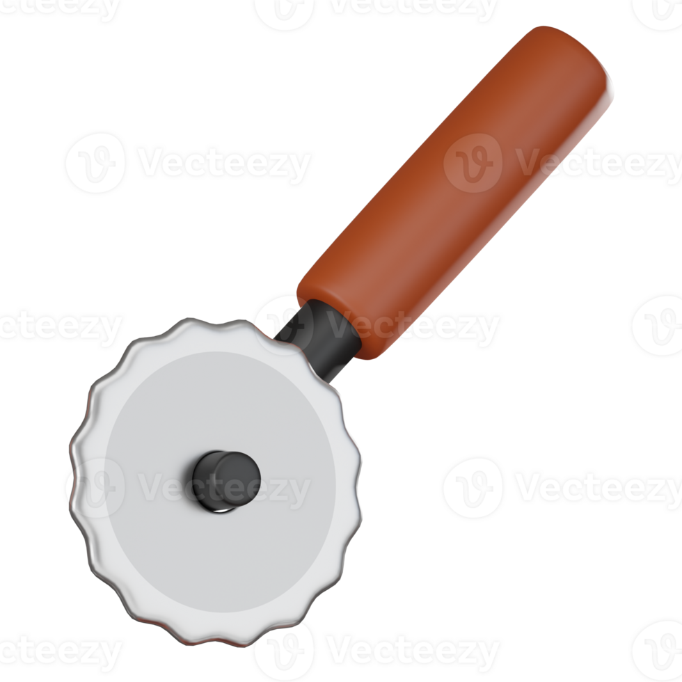 3D render, Pizza Cutter with Modern Kitchen Style and Culinary Precision, Icon Illustration png